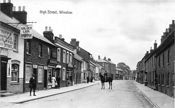High Street with Golden Lion on left